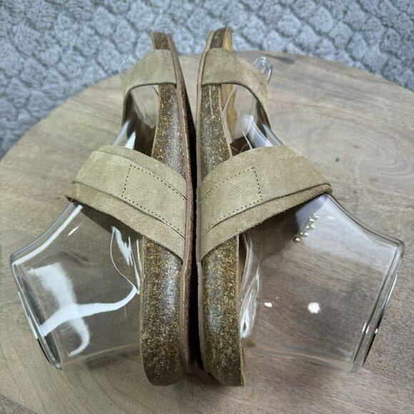 Yokono Beige Suede Ortho+ Sandals With Rhinestone Buckle Size 8 Made in Spain - Picture 6 of 9